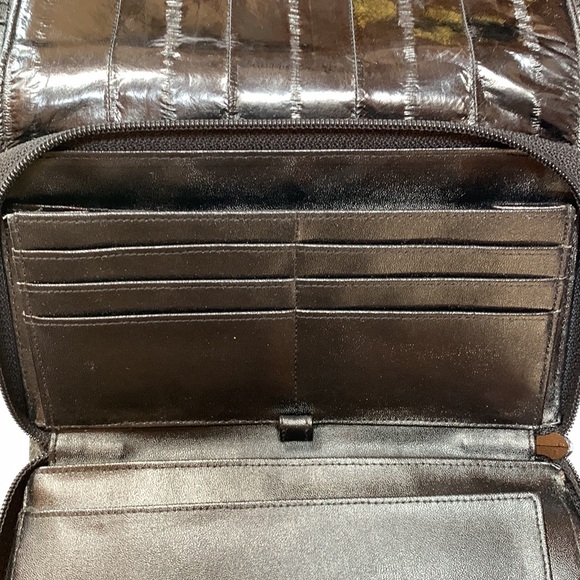 Vintage Lee Sands Eel Skin Wallet Clutch Crossbody - Picture 5 of 15